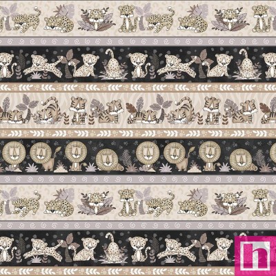 P140-1639-49 PATCH. AMERICANO BIG KITTIES (11) 110 CM. ALGODON 100% CENIZA/TOPO Venta en piezas de 7.00 M