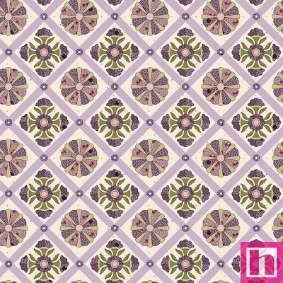 P140-1708-35 PATCH. AMERICANO PANSY FOR YOUR THOUGHTS (05) 110 CM. ALGODON 100% MARFIL/LILA Venta en piezas de 6.80 M