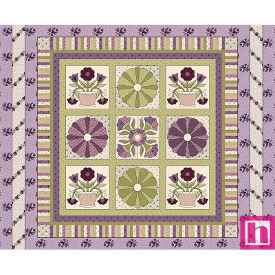 P140-1709P-55 PATCH. AMERICANO PANSY FOR YOUR THOUGHTS (12) PANEL 90X110 CM. ALGODON 100% MARIL/LILA Venta en piezas de 6.80 M