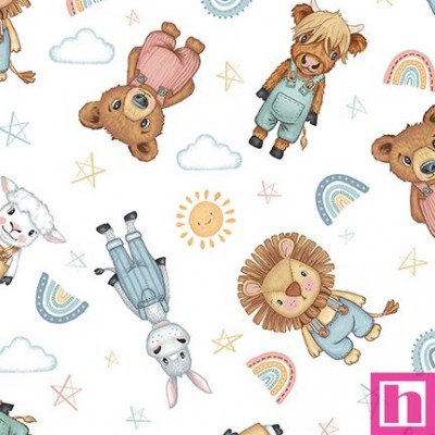 P140-1711-01 PATCH. AMERICANO BOHO BUDDIES (05) 110 CM. ALGODON 100% BLANCO Venta en piezas de 6.80 M