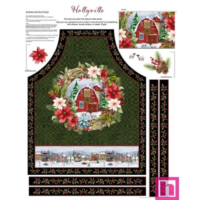 P140-3521P-66 PATCH. AMERICANO HOLLYVILLE MANOR (13) PANEL 90X110 CM. ALGODON 100% VERDE/MULTI Venta en piezas de 7.00 M