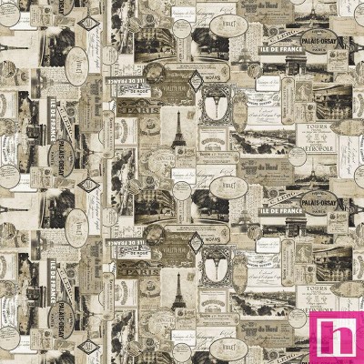 P140-4110-30 PATCH. AMERICANO PARIS NIGHTS (08) 110 CM. ALGODON 100% CREMA Venta en piezas de 7.00 M