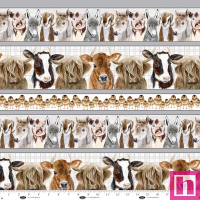 P140-4387-01 PATCH. AMERICANO LITTLE SEEDLINGS FARM (02) 110 CM. ALGODON 100% BLANCO Venta en piezas de 7.00 M