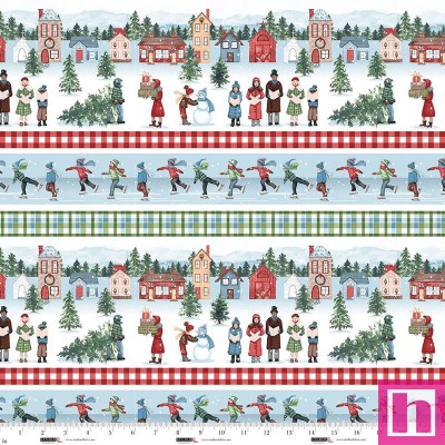 P140-8313-08 PATCH. AMERICANO CHRISTMAS VILLAGE (11) 110 CM. ALGODON 100% MULTI Venta en piezas de 7.00 M