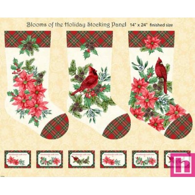 P140-8390P-44 PATCH. AMERICANO BLOOMS OF THE HOLIDAY (12) PANEL 90X110 CM. ALGODON 100% MARFIL/MULTI Venta en piezas de 7.00 M