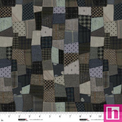 P140-8463-79 PATCH. AMERICANO SNOWY DAYS AND FROSTY NIGHTS (05) 110 CM. ALGODON 100% GRIS Venta en piezas de 7.00 M