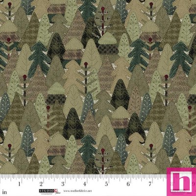 P140-8465-62 PATCH. AMERICANO SNOWY DAYS AND FROSTY NIGHTS (07) 110 CM. ALGODON 100% VERDE Venta en piezas de 7.00 M