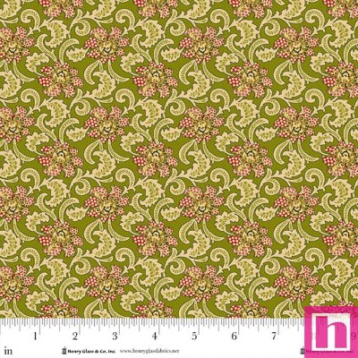 P140-990-66 PATCH. AMERICANO BAUBLES AND BALSAM (14) 110 CM. ALGODON 100% VERDE Venta en piezas de 7.00 M