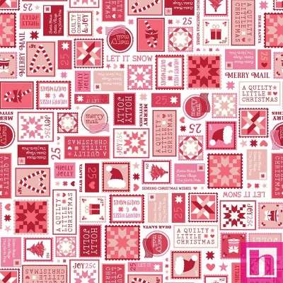 P17-MAS10575-R PATCH. AMERICANO QUILTY LITTLE CHRISTMAS (09) 110 CM. ALGODON 100% BLANCO/ROJO Venta en piezas de 7.00 M