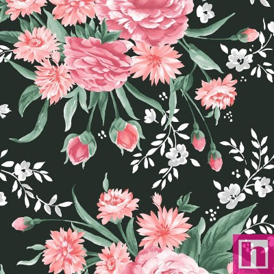 P17-MAS10770-J PATCH. AMERICANO GARDEN PICNIC (01) 110 CM. ALGODON 100% NEGRO Venta en piezas de 7.00 M