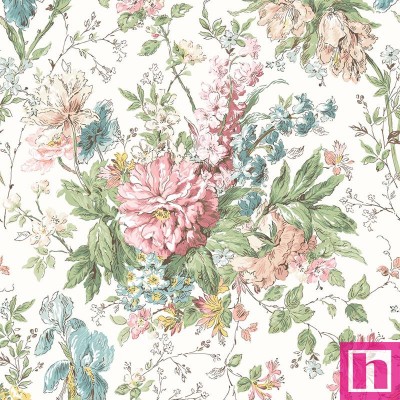 P17-MAS10820-W PATCH. AMERICANO TERRACE BLOOMS (01) 110 CM. ALGODON 100% BLANCO Venta en piezas de 7.00 M