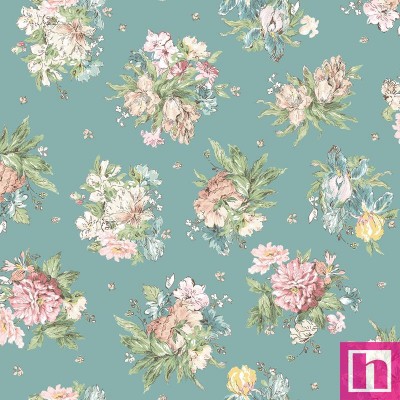 P17-MAS10821-B PATCH. AMERICANO TERRACE BLOOMS (05) 110 CM. ALGODON 100% AZUL Venta en piezas de 7.00 M