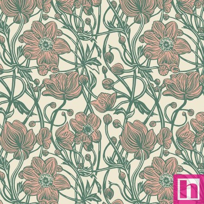 P17-MAS10831-P PATCH. AMERICANO COTTAGE FLOWERS (12) 110 CM. ALGODON 100% MENTA Venta en piezas de 7.00 M