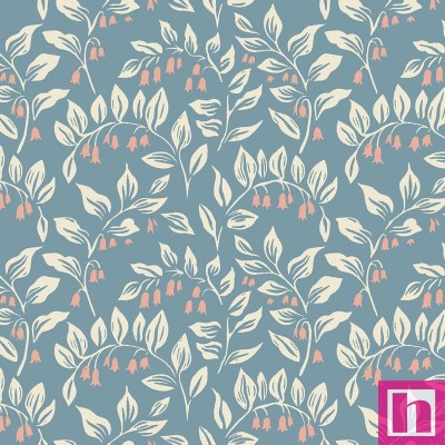 P17-MAS10832-B PATCH. AMERICANO COTTAGE FLOWERS (17) 110 CM. ALGODON 100% CELESTE Venta en piezas de 7.00 M