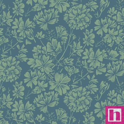 P17-MAS10834-NG PATCH. AMERICANO COTTAGE FLOWERS (13) 110 CM. ALGODON 100% VERDE Venta en piezas de 7.00 M