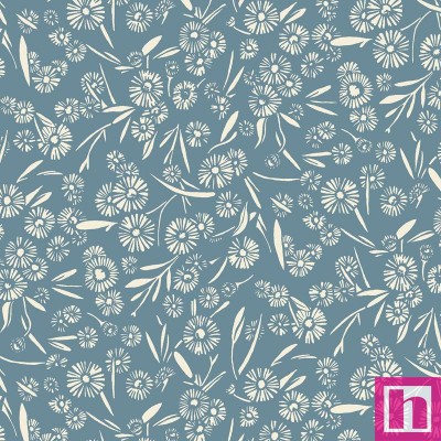 P17-MAS10835-B PATCH. AMERICANO COTTAGE FLOWERS (05) 110 CM. ALGODON 100% AZUL Venta en piezas de 7.00 M