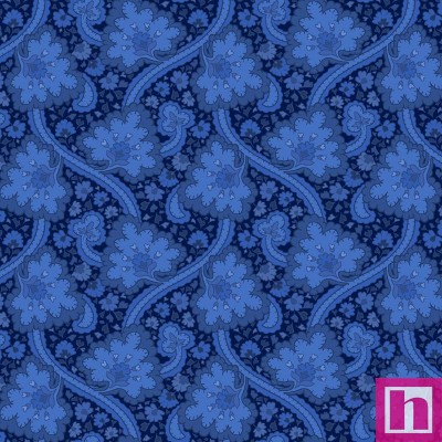 P17-MAS10904-N PATCH. AMERICANO BLUE BELLE (28) 110 CM. ALGODON 100% NEGRO/AZUL Venta en piezas de 7.00 M