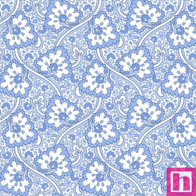 P17-MAS10904-W PATCH. AMERICANO BLUE BELLE (26) 110 CM. ALGODON 100% BLANCO/AZUL Venta en piezas de 7.00 M