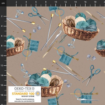 P37-4504-145 PATCH.AMERICANO COSY KNIT (06) 110 CM. ALGODON 100% GRIS/AZUL Venta en piezas de 6.00 M