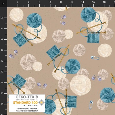 P37-4504-147 PATCH.AMERICANO COSY KNIT (10) 110 CM. ALGODON 100% GRIS/AZUL Venta en piezas de 6.00 M