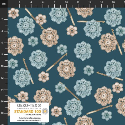 P37-4504-148 PATCH.AMERICANO COSY KNIT (09) 110 CM. ALGODON 100% AZUL Venta en piezas de 6.00 M