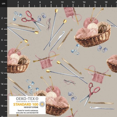 P37-4504-150 PATCH.AMERICANO COSY KNIT (01) 110 CM. ALGODON 100% GRIS/ROSA Venta en piezas de 6.00 M