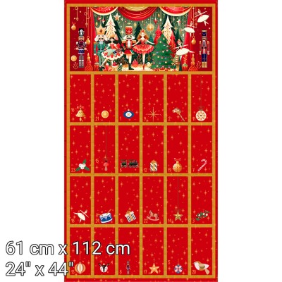 P37-4504-170 PATCH.AMERICANO CHRISTMAS BALLET (01) PANEL 60X110 CM. ALGODON 100% ROJO Venta en piezas de 6.00 M