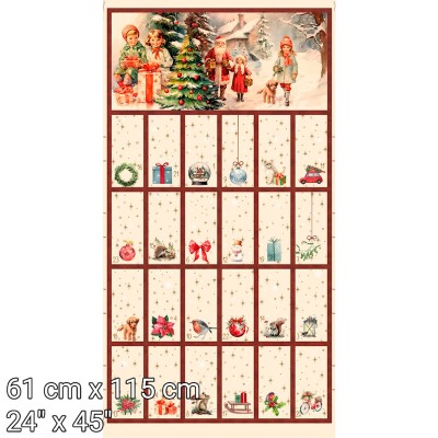 P37-4504-172 PATCH.AMERICANO VINTAGE CHRISTMAS (02) PANEL 60X110 CM. ALGODON 100% MULTI Venta en piezas de 6.00 M