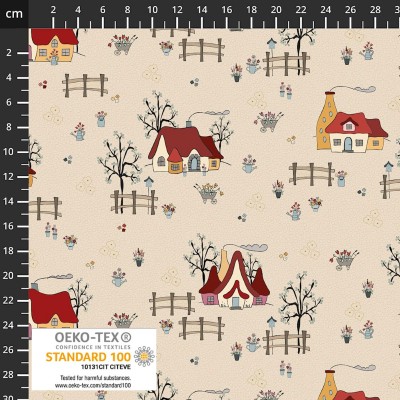 P37-4504-180 PATCH.AMERICANO CASA AND COSY (08) 110 CM. ALGODON 100% TAUPE Venta en piezas de 6.00 M
