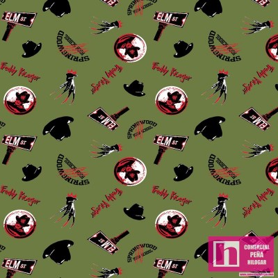 P86-23360102 PATCH. AMERICANO FREDDY KRUEGER (01) 110 CM. ALGODON 100% VERDE Venta en piezas de 5.00 C