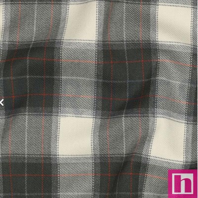 P94-3036-068 VIYELA CUADROS LUKAS (03) 144 CM. 225 GR/M2. POLIESTER 63%-VISCOSA 32%-EA.3% MARFIL/VERDE Venta en piezas de 6.00 M