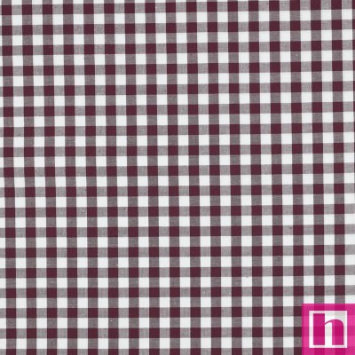 P94-3087-48 TEJIDO NORA (67) VICHY 10 MM. 1.45 M. - 110 GR/M2- ALGODON 100% BERENJENA Venta en piezas de 5.00 M