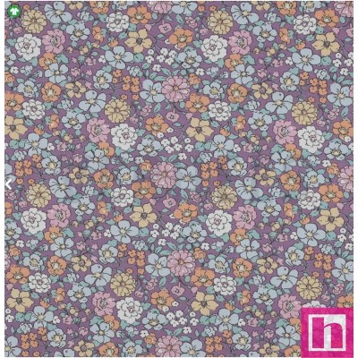 P94-4087-005 POPELIN ESTAMPADO NALANI (02) 148 CM.-110 GR/M2 ALGODON 100% LILA/MULTI Venta en piezas de 6.00 M