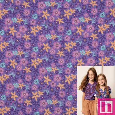 P94-5177-016 POPELIN ESTAMPADO UNICORN PARTY (01) 148 CM.-110 GR/M2 ALGODON 100% LILA Venta en piezas de 6.00 M