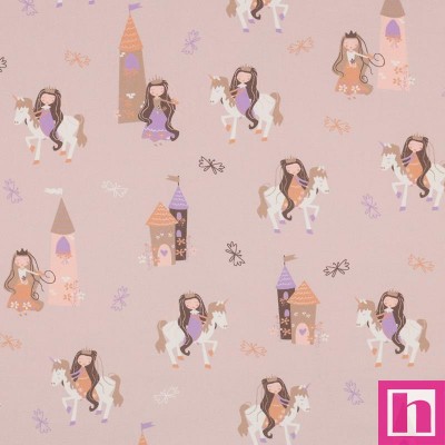 P94-5567-006 POPELIN ESTAMPADO PRINCESS (01) 148 CM.-110 GR/M2 ALGODON 100% ROSA Venta en piezas de 6.00 M