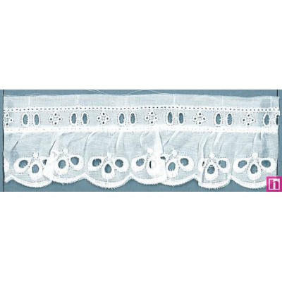 35944/36-000 TIRA FRUNCIDA BATISTA ROUS 45 MM. POLIESTER 60%-ALGODON 40% BLANCO Venta en piezas de 11.00 M