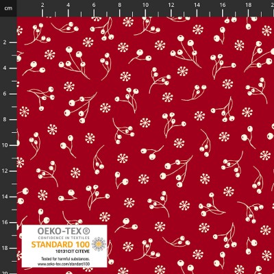 4497-144 PATCH.AMERICANO SCANDINAVIAN CHRISTMAS (11) 110 CM. ALGODON 100% ROJO/NATURAL Venta en piezas de 6.00 M