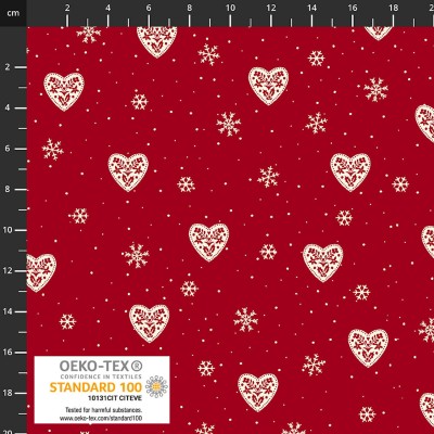 4497-146 PATCH.AMERICANO SCANDINAVIAN CHRISTMAS (08) 110 CM. ALGODON 100% ROJO/NATURAL Venta en piezas de 6.00 M
