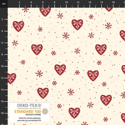 4497-147 PATCH.AMERICANO SCANDINAVIAN CHRISTMAS (06) 110 CM. ALGODON 100% NATIRAL/ROJO Venta en piezas de 6.00 M