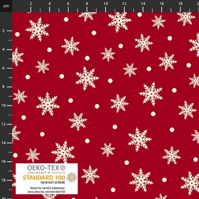 4497-148 PATCH.AMERICANO SCANDINAVIAN CHRISTMAS (03) 110 CM. ALGODON 100% ROJO/NATURAL Venta en piezas de 6.00 M