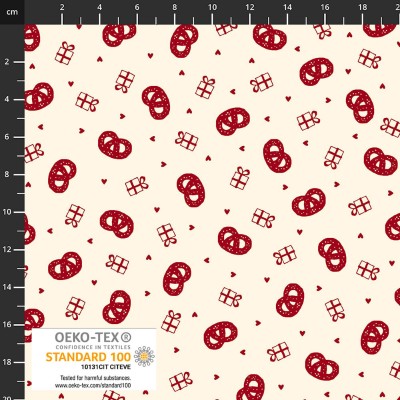 4497-150 PATCH.AMERICANO SCANDINAVIAN CHRISTMAS (09) 110 CM. ALGODON 100% NATURAL/ROJO Venta en piezas de 6.00 M