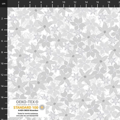 4593-102 PATCH.AMERICANO SNOW CRYSTALS (55) 110 CM. ALGODON 100% BLANCO/PLATA METALLIC Venta en piezas de 6.00 M