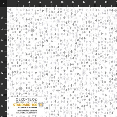 4593-107 PATCH.AMERICANO SNOW CRYSTALS (59) 110 CM. ALGODON 100% BLANCO/PLATA METALLIC Venta en piezas de 6.00 M