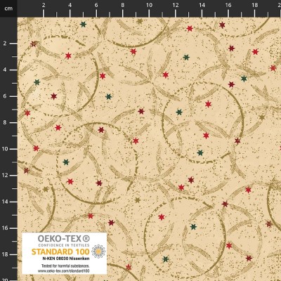 4593-201 PATCH.AMERICANO SNOW CRYSTALS (13) 110 CM. ALGODON 100% VAINILLA/DORADO METALLIC Venta en piezas de 6.00 M