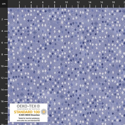 4593-613 PATCH.AMERICANO SNOW CRYSTALS (51) 110 CM. ALGODON 100% AZUL/PLATA METALLIC Venta en piezas de 6.00 M