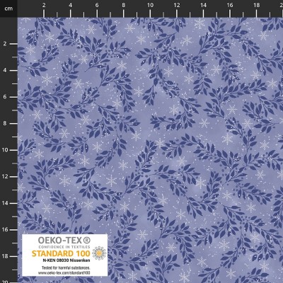 4593-615 PATCH.AMERICANO SNOW CRYSTALS (47) 110 CM. ALGODON 100% MARINO/PLATA METALLIC Venta en piezas de 6.00 M