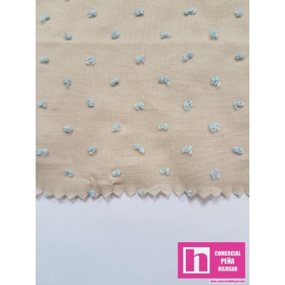 47219 PLUMETI BICOLOR JOEL (07) 145 CM. ALGODON 80%-POLIESTER 20% CAMEL/CELESTE Venta en piezas de 7.00 M