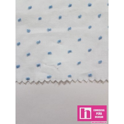 47220 PLUMETI BICOLOR JOEL (08) 145 CM. ALGODON 80%-POLIESTER 20% BLANCO/CELESTE Venta en piezas de 7.00 M