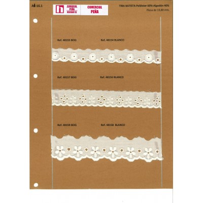 48157 TIRA BATISTA DAZED POLIESTER 60%-ALGODON 40% BEIG-002 Venta en piezas de 13.80 M