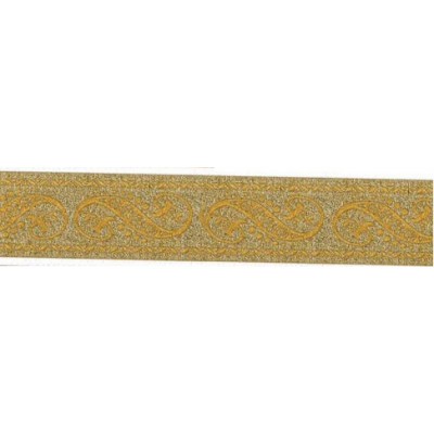 5037-24-953 TAPACOSTURAS JACQUARD FANTASIA 24 MM. POLIESTER-LUMIFIL DORADO Venta en piezas de 25.00 M